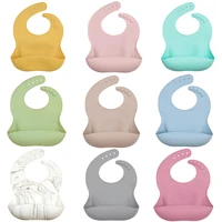 new color silicone bib baby assist meal waterproof bib saliva towel childrens product adjustable food grade silicone bpa free