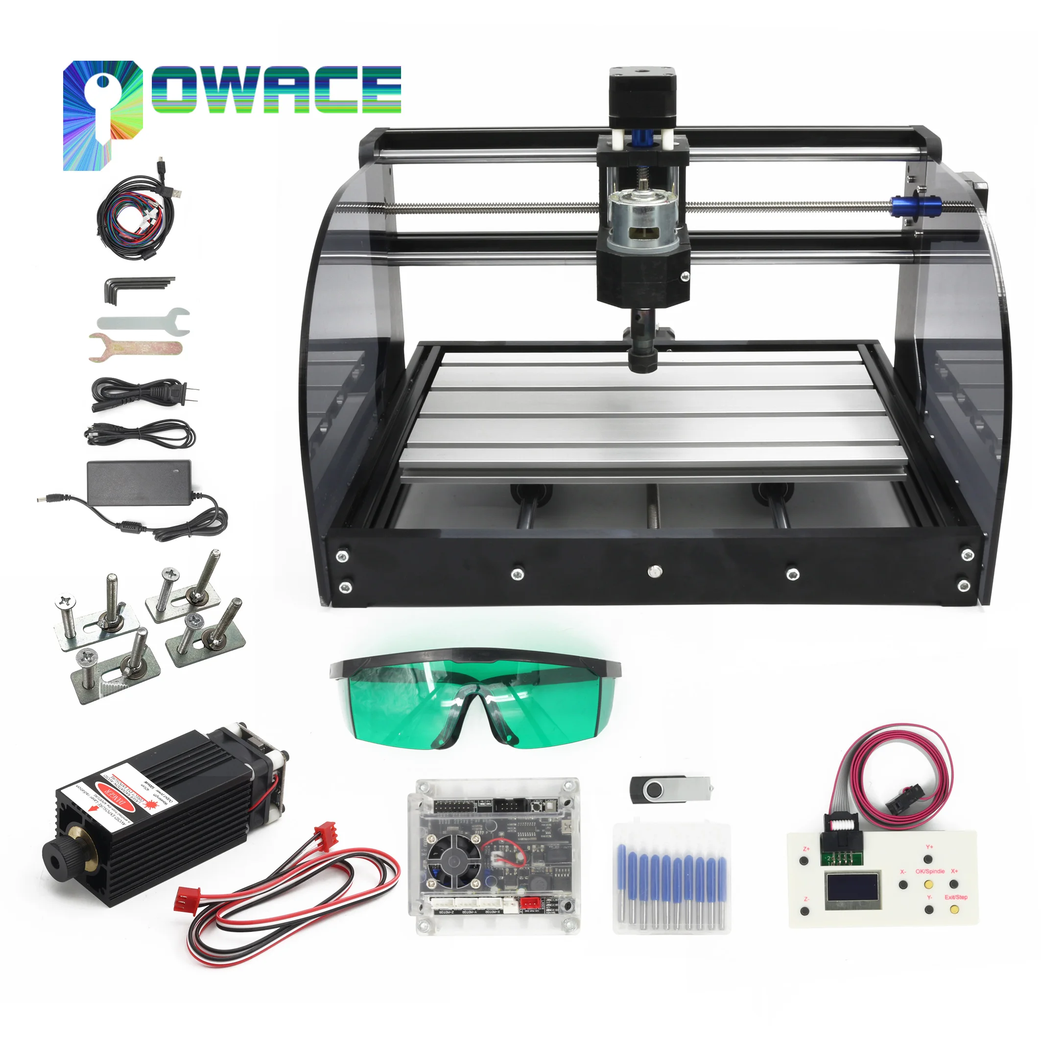 

3-Axis 3018 Pro Max GRBL CNC Laser Engraver Wood Router +5.5W 5500MW Laser Offline DIY PBC Milling Engraving Machine