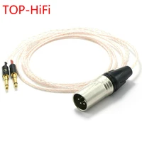 top hifi 4pin xlr balanced single crystal copper sivler mix headphones upgrade cable for meze 99 classicsfocal elear