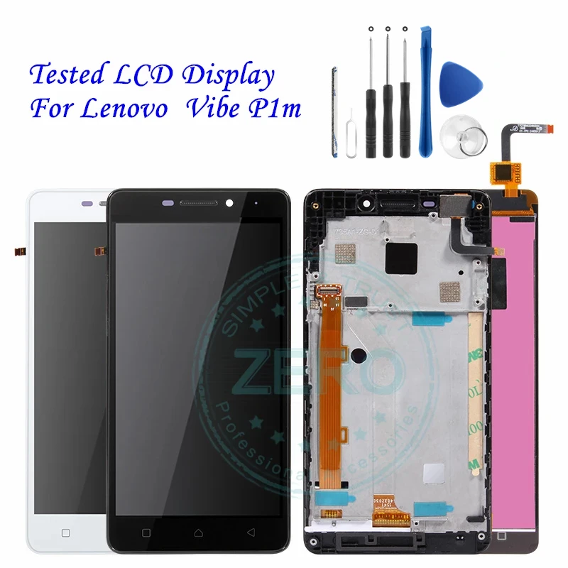 ЖК-дисплей с рамкой для Lenovo Vibe P1m сенсорный экран ЖК-дигитайзер в сборе запасные