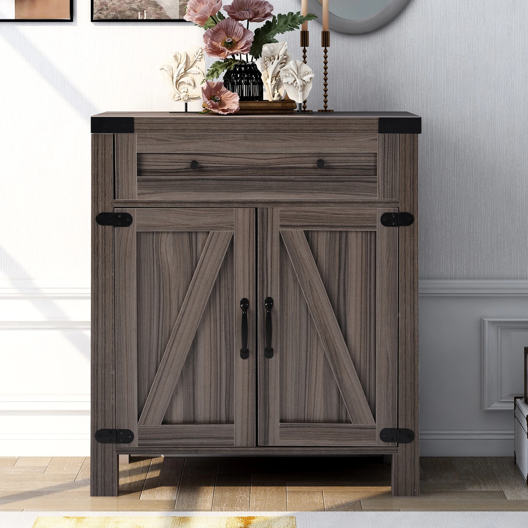 

Деревенский консольный стол с выдвижным ящиком и хранилищем для прихожей, коридора и гостиной