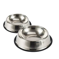 7 size stainless steel dog bowl for dish water dog food bowl pet puppy cat bowl feeder feeding dog water bowl for dogs cats