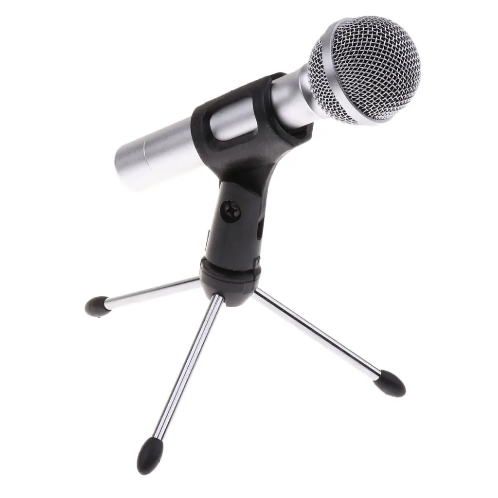 Professional Handheld Condenser Microphone with Tripod Stand Mic Clip for Moblie Phone Laptop Recording Broadcasting | Спорт и