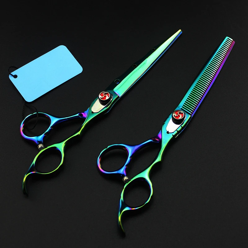 Профессиональные японские 440c 7 ''зеленые ножницы для стрижки собак