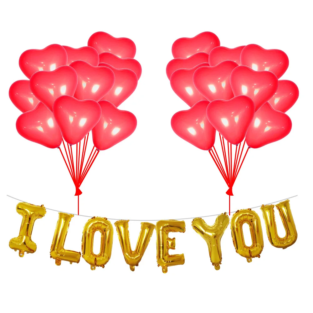 

Wedding balloon 20Pcs 12 inch latex love latex balloon 16 inch letter i love you balloon proposal confession arrangement balloon
