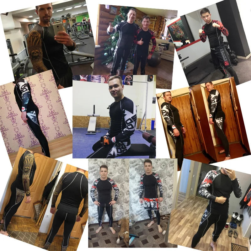 Men's Clothing Winter First Layer Fitness Long Johns Warm Shirt Leggings 2 Piece Tracksuit Men Thermal Underwear Plus Size Set