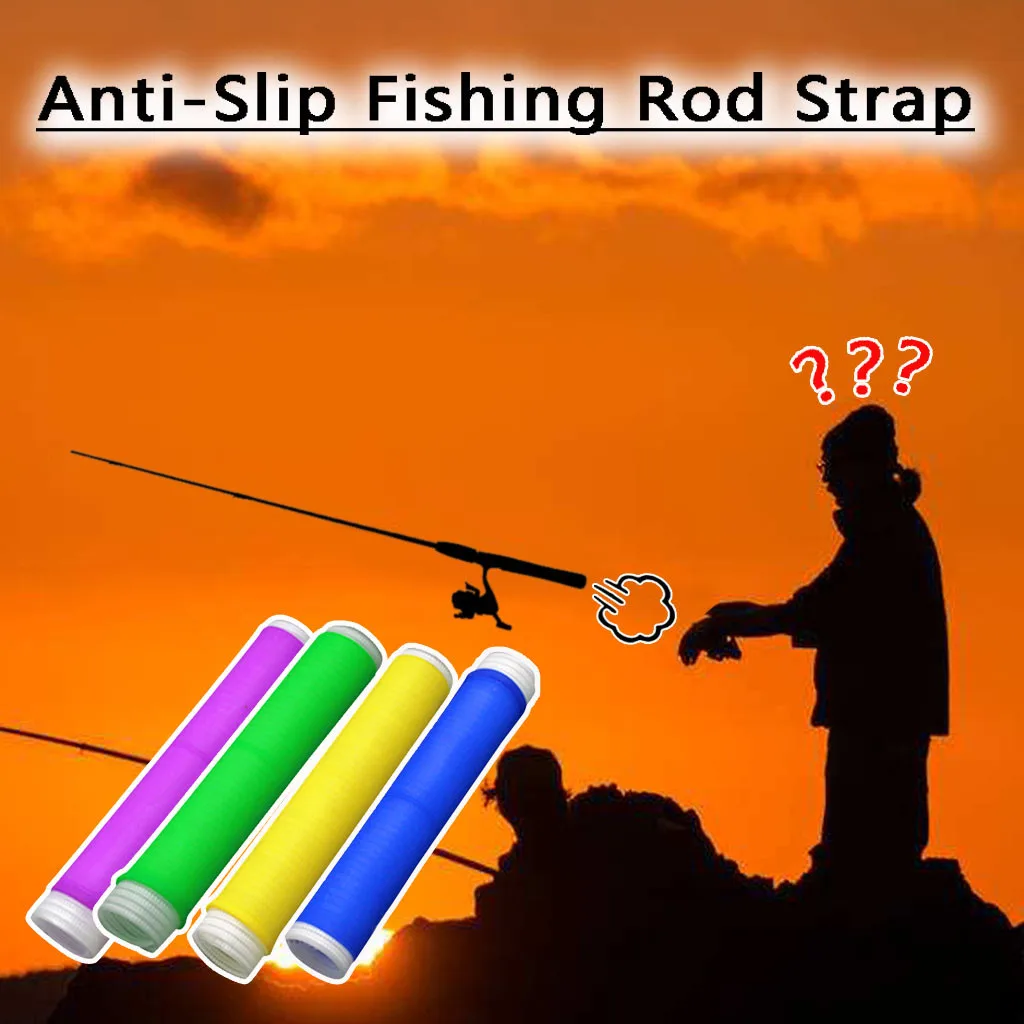 3 PC Anti Slip Fishing Rod Strap Insulation Materials Silicone 24cm yellow green blue purple|Рыболовные снасти| |