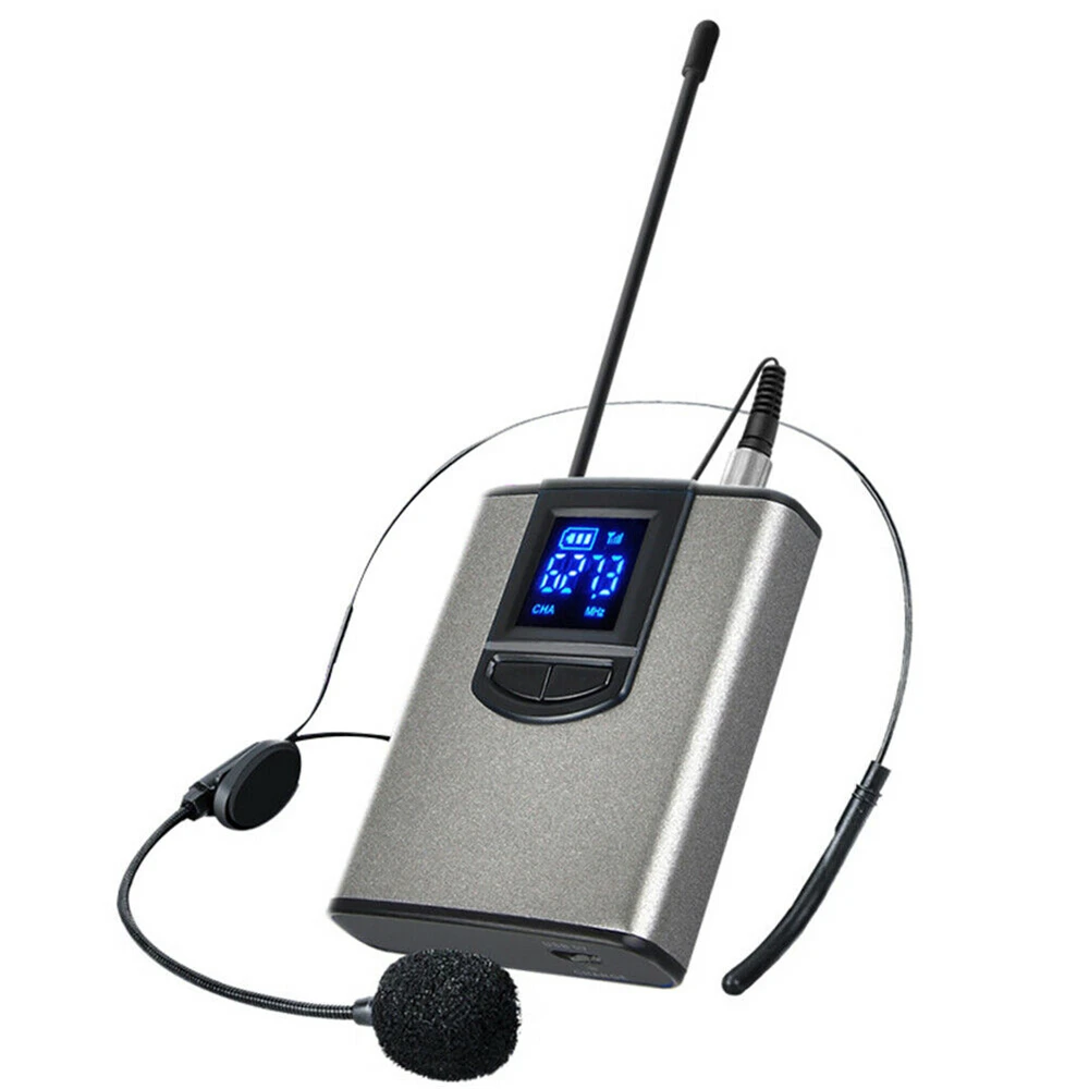 

UHF Wireless Headset Microphone/Lavalier Lapel Mic with Bodypack Transmitter and Mini Rechargeable Receiver