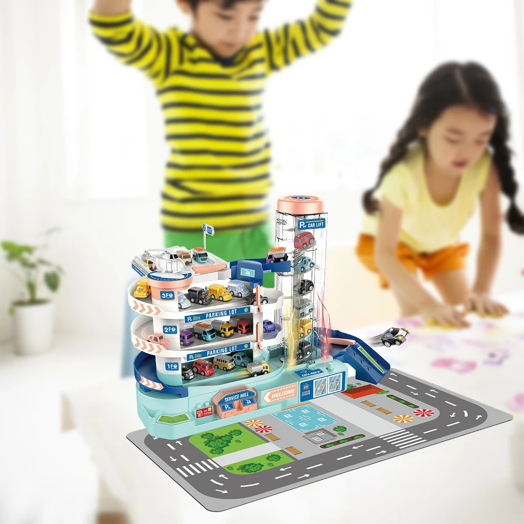 Детский 3 напольный городской автомобиль парк детской гоночной машины рампа для