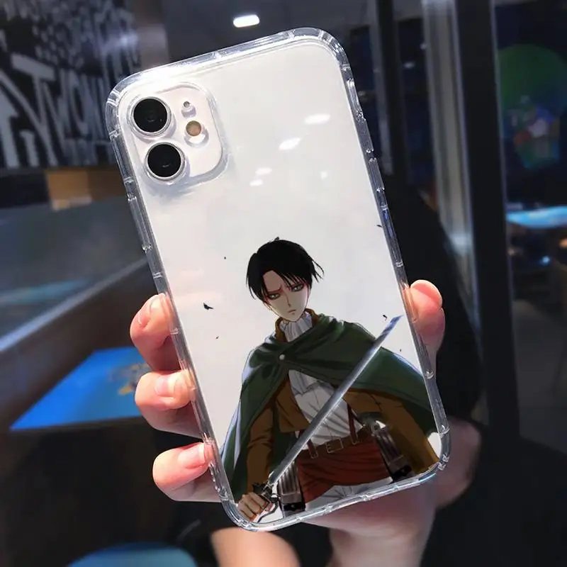 

attack on titan Phone Case Transparent for Clear iPhone 11 12 8 7 6 6S Plus X 5S SE 2020 XR mini pro XS MAX