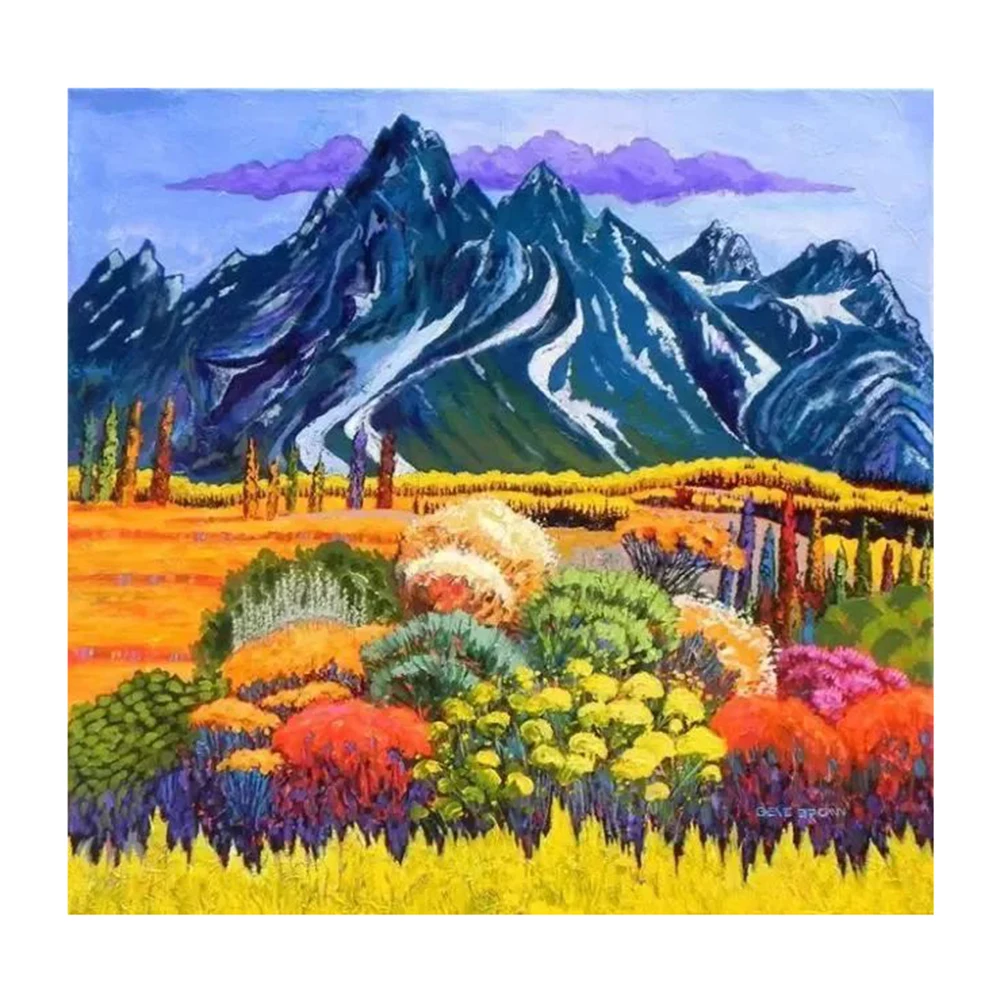 

Квадратная/круглая Алмазная картина 5D "сделай сам", холмы, пейзаж, алмазная вышивка крестиком, мозаика, украшение для дома