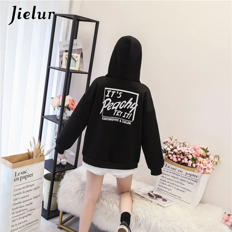 Jielur Hoodies Women Warm Autumn Winter New Fake Two Pieces Sweatshirt Loose Chic Korean Hoodie Femme Sudadera Mujer M-XXL | Женская