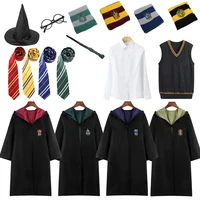 wizard cosplay sorcerer costume for adult party dress slytherin uniform full set magic robe cloak halloween costumes for kids