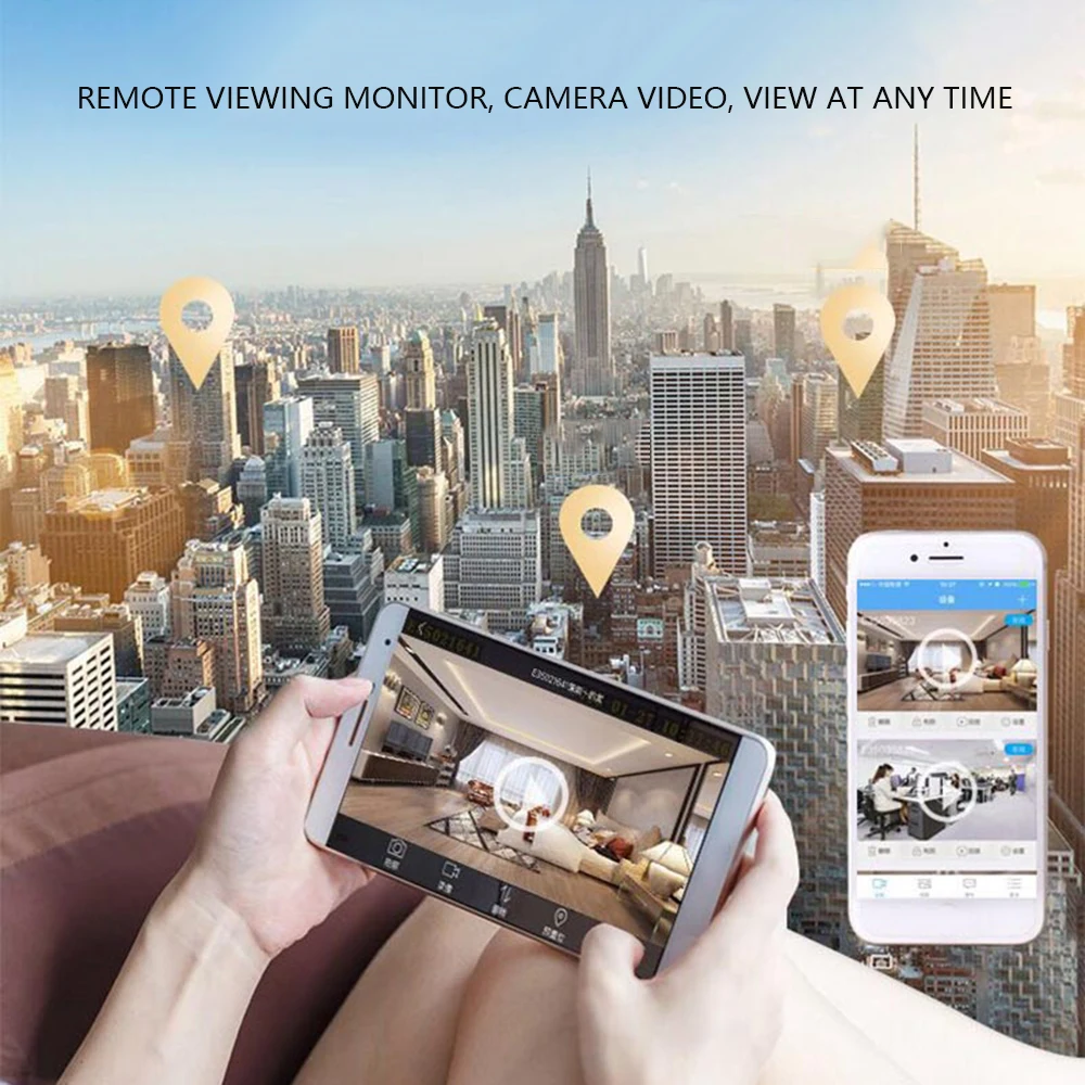 Беспроводная мини камера видеонаблюдения 1080P P2P Wi Fi HD с инфракрасным ночным
