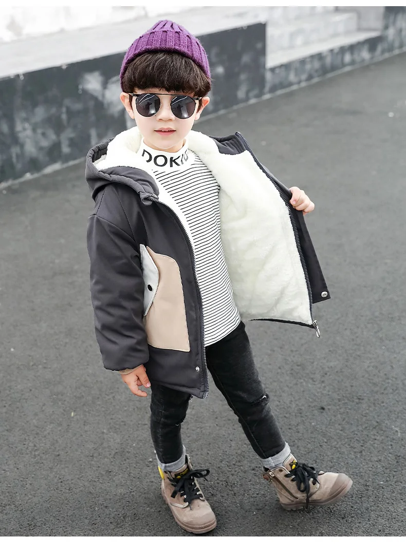 

Children's Fashion Warm Coats Autumn Winter For Children Hooded Parka Childrens Jackets Baby Outerwear Boys Down Jackets Clothes