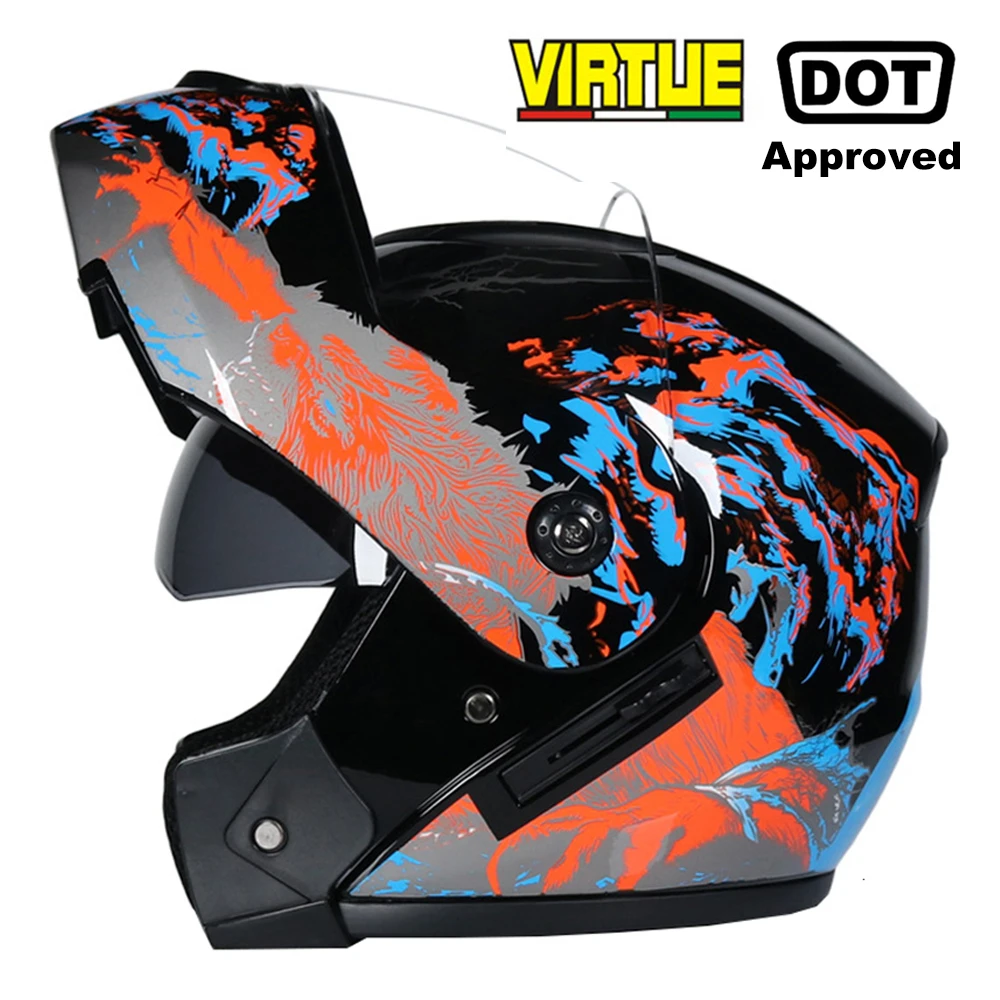 Новый мотоциклетный шлем гоночный модульный двойной объектив для мотокросса