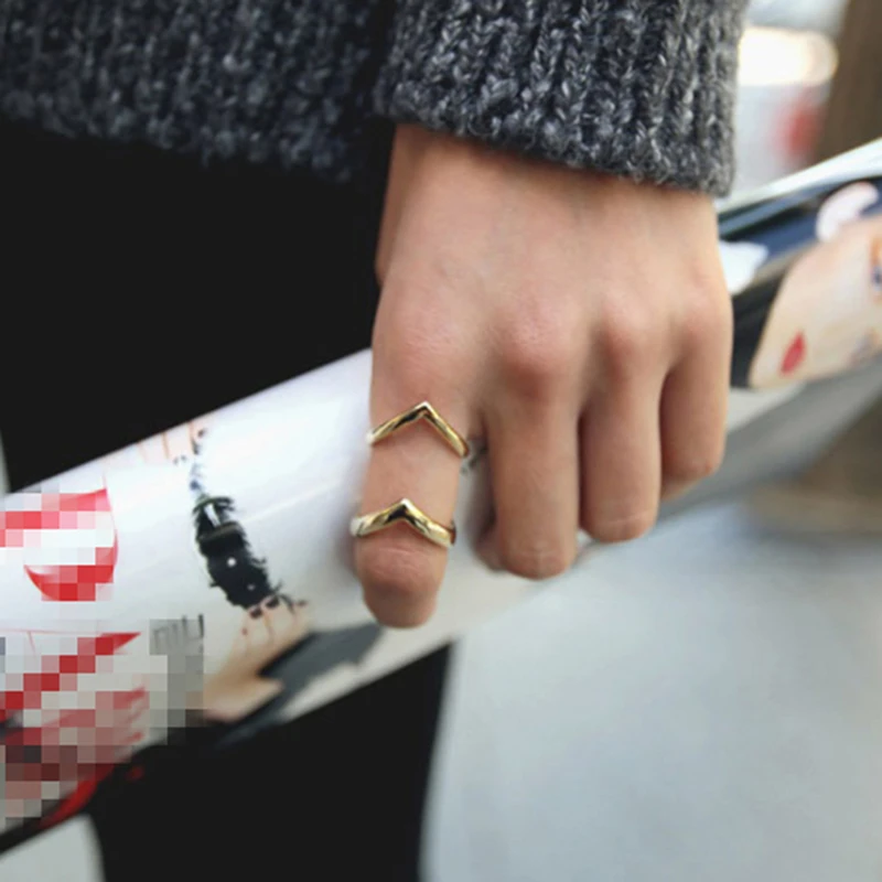 Новинка 2020 модные двойные кольца в стиле бохо с V-образным вырезом подарок для