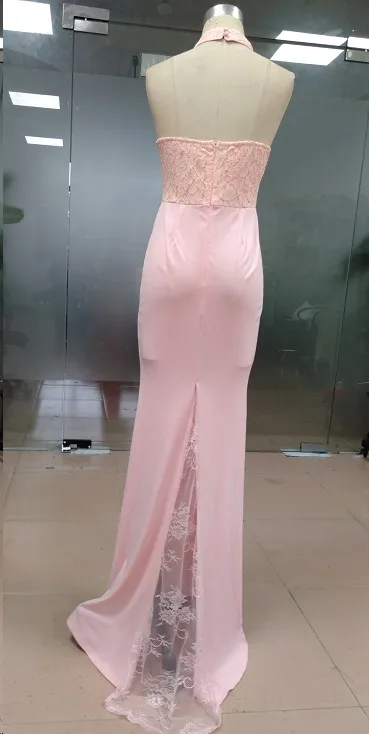 Женщины сексуальное платье без бретелек длинное Элегантное кружевное с открытой