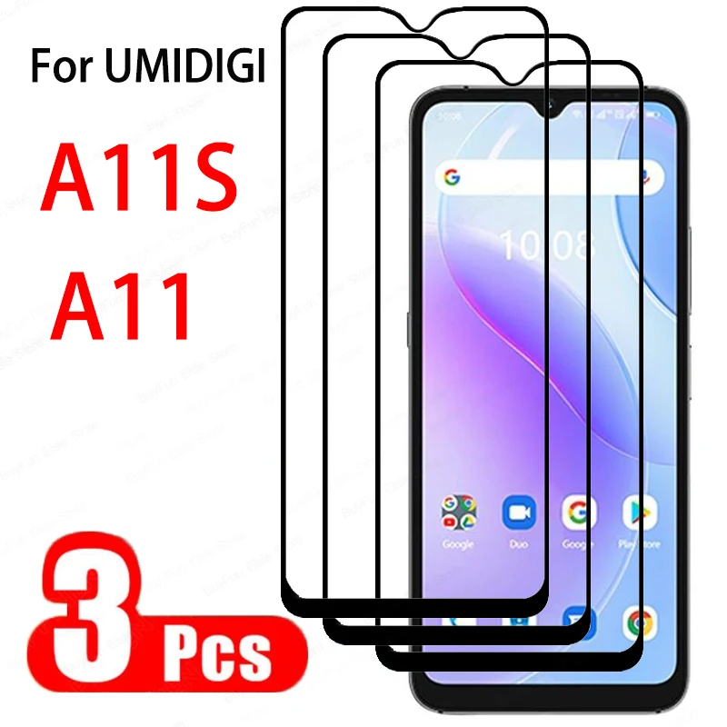 

3 PCS Tempered Glass For UMIDIGI A11S Full Coverage Screen Protector Glas for UMIDIGI A11 A11S A 11 11S Protective Glass 9H Film