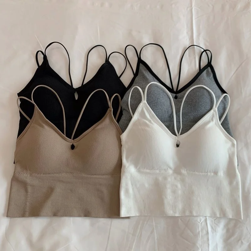 

Back Midriff-Baring Underwear Color Thin Strap