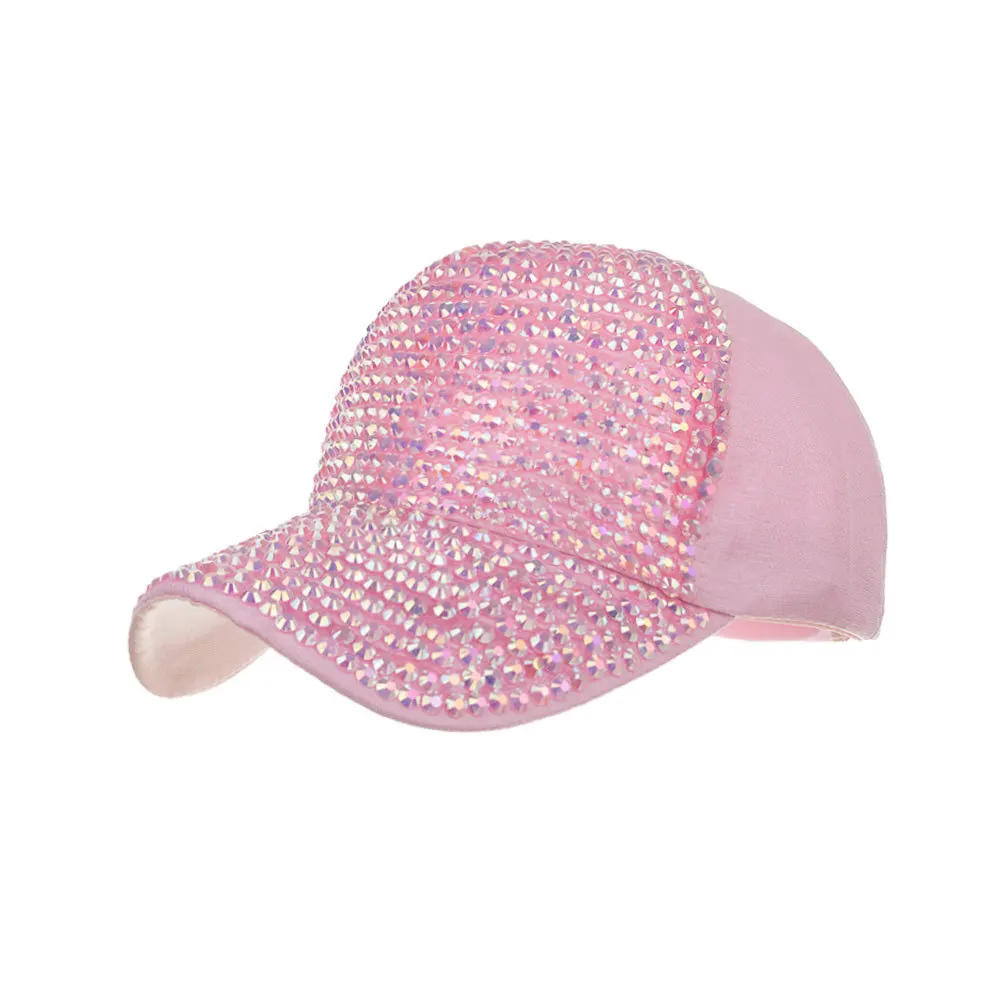 

Rhinestones Pearl Sequins Baseball Cap For Women Summer Cotton Hat Girls Snapback Hip Hop Hat Gorras Casquette Bones