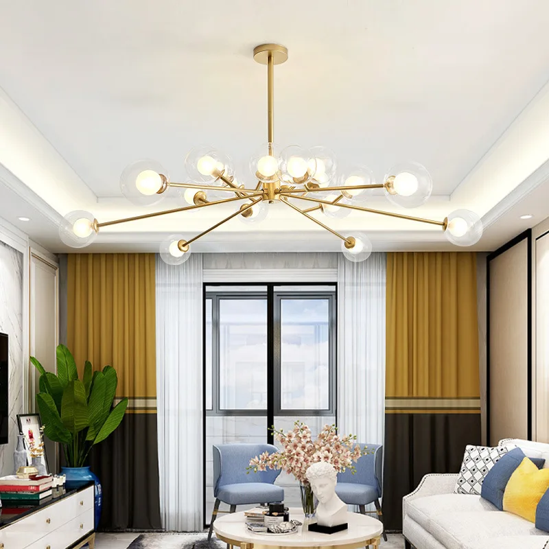 Светодиодная люстра в стиле пост модерн Металлическая лампа G9 с двойным