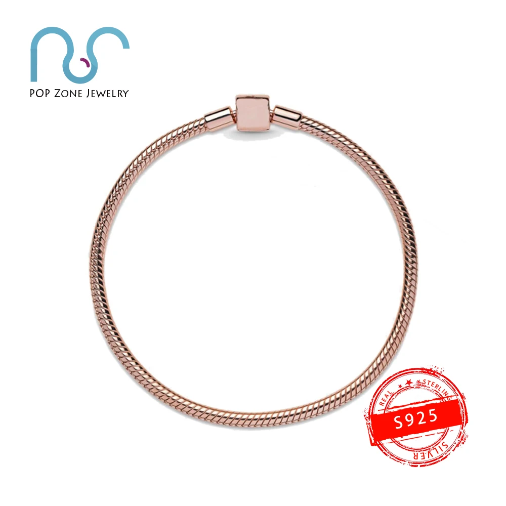 

Fit Original Pan Charm Bracelet S925 Sterling Silver Bracelet Snake Chain Bracelet Female Brand Fashion Jewelry New Limit Gift