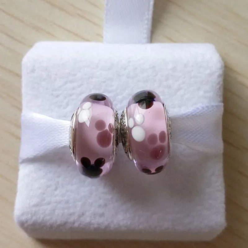 Новый розовый мультфильм DSN муранские стеклянные бусины 925 стерлингового серебра