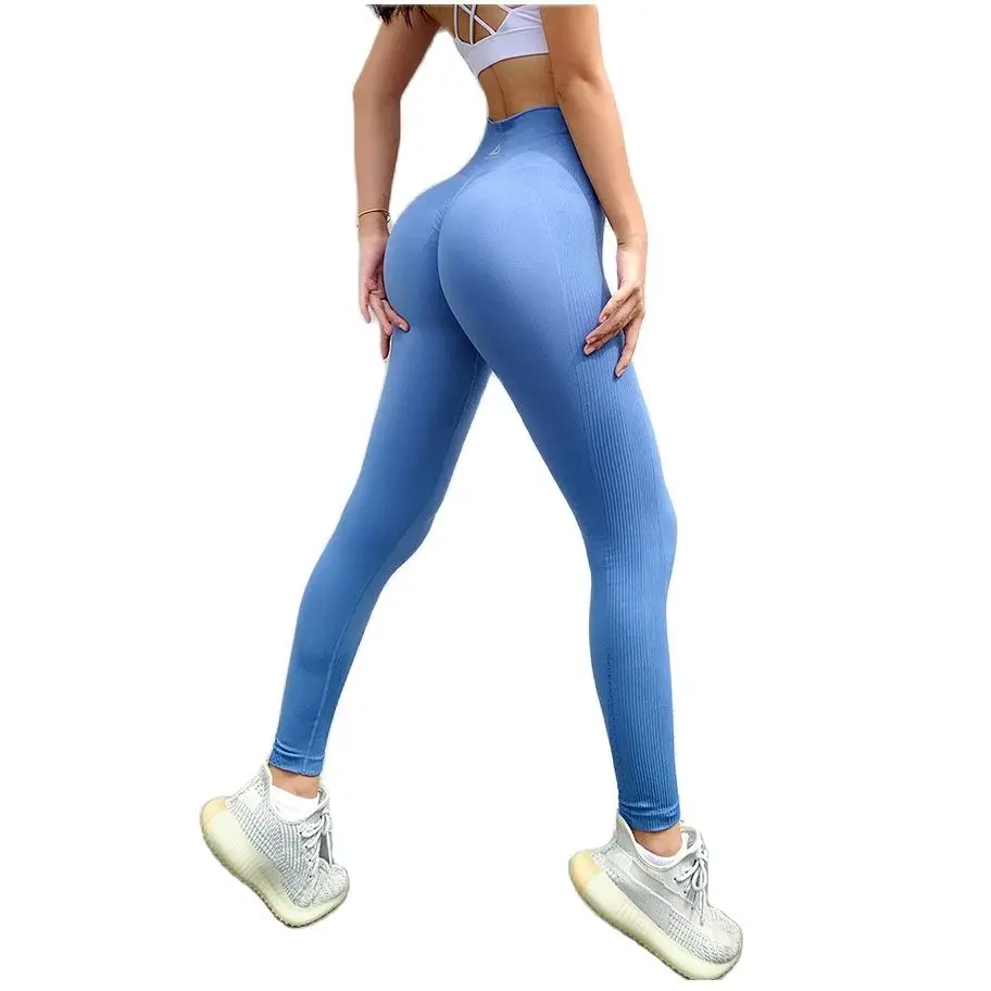 

Yoga Pants women's sexy high waist hip lifting Leggings super elastic thin leg solid color sports pants fitness running Legging