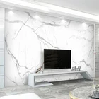 Пользовательские 3D настенные росписи Moden Jazz белые мраморные обои Гостиная ТВ диван простой домашний декор абстрактное искусство линии Papel De Parede