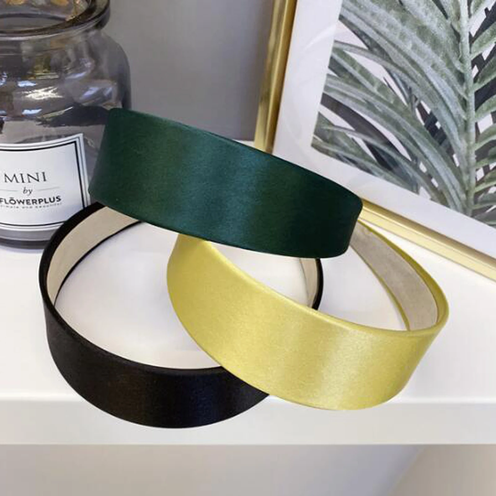 Широкая повязка для волос ярких цветов модный простой Блестящий Мягкий тюрбан