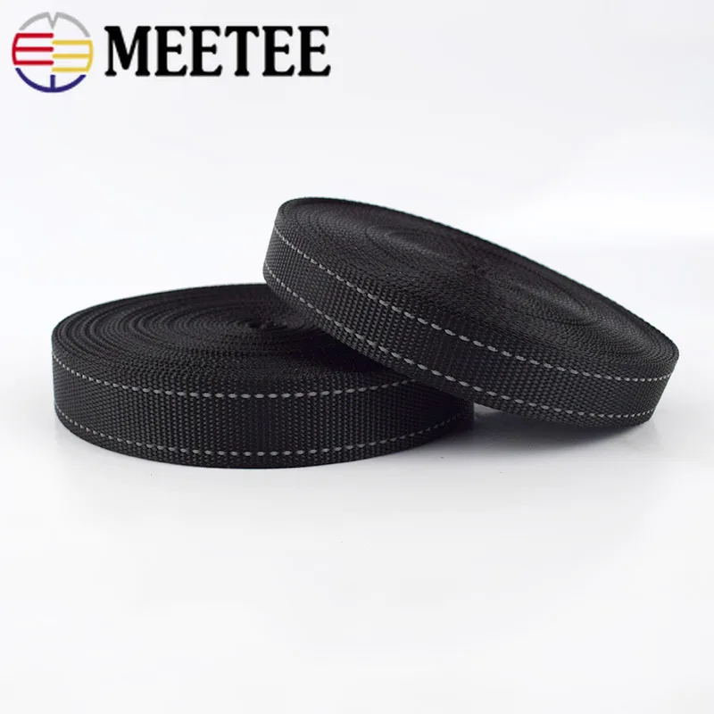 Светоотражающая нейлоновая лента Meetee 10Y 20/25/38 мм для ошейника домашнего животного