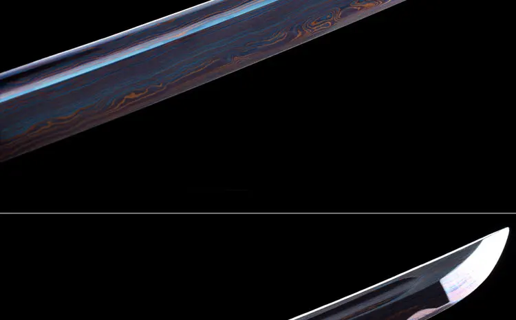 Handmade Carbon steel Japanese Samurai Katana sword full tang sharpened New Folded steel blue Blade Japanese Samurai Katana