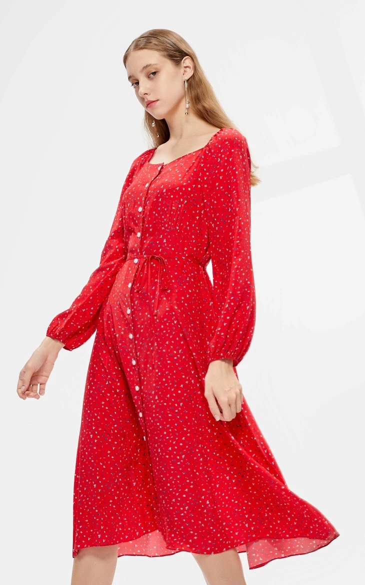 Vero Moda Новое цветочное Королевское платье с рукавами во французском стиле с квадратным воротником | 31937D517