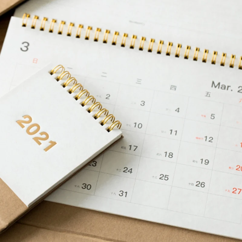 

2021 Non-printed Desk Calendar Desktop Note Coil Calendar Desk Schedule Schedule Planner Annual Organizer Office School Supplies
