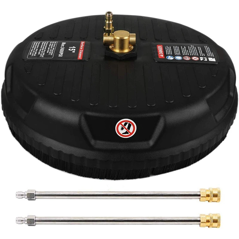 

15-Inch Pressure Washer Surface Cleaner Up To 3600 PSI With 2 Pcs 15Inch Pressure Washer Extension Wand Attachment