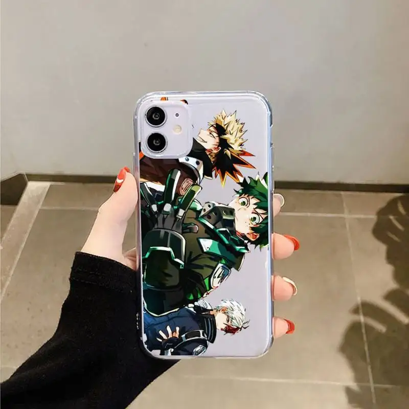 

My Hero Academia deku bakugou Boku Phone Case Transparent soft For iphone 5 5s 5c se 6 6s 7 8 11 12 plus mini x xs xr pro max