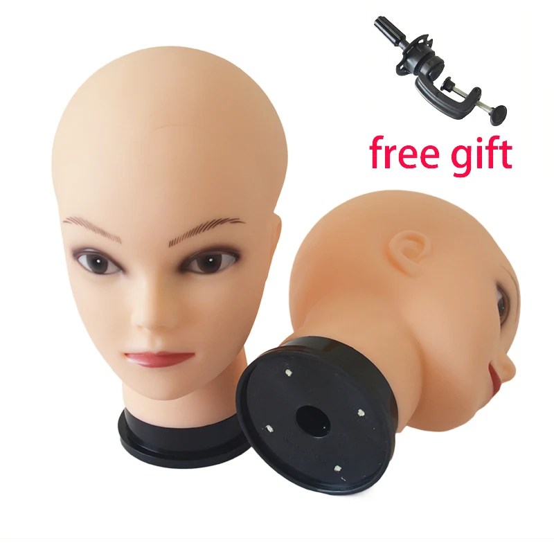 Big Size Wig Head For Hair Style Making Hat Display Female Dolls Head Bald Mannequin Head With Free table stand Wig Holder