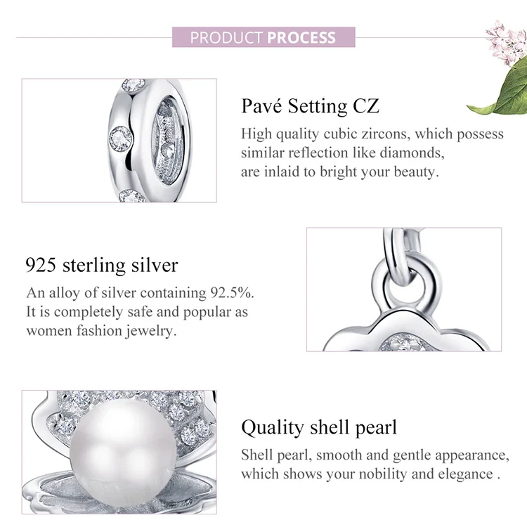 

2021 NEW Pearl in Shell Charm for Original Bracelet or Necklace Authentic 925 Sterling Silver Jewelry DIY Pendant Bijoux