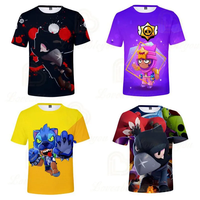 

Kids t shirts Browlers Rico and Star, Child Wear Shooting Game 3d Swearshirt Boys Girls Tops Sally Leon T-shirt Teen Clothes