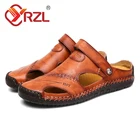 Сандалии YRZL мужские кожаные, платформа, пляжные босоножки, Повседневные Удобные, летняя Уличная обувь