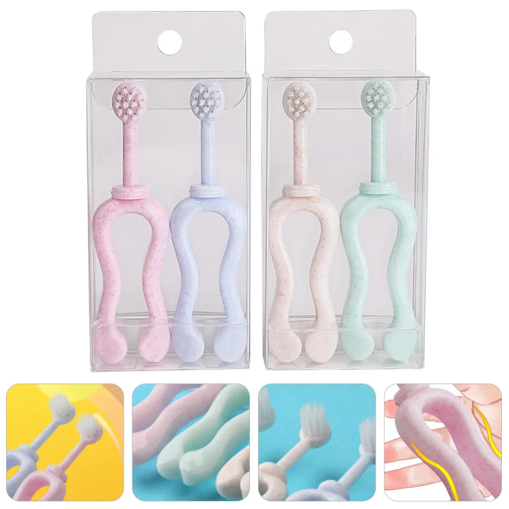 

1 Set 4Pcs U-Shape Infant Baby Training Toothbrushes for Baby of 0-3 Years Old