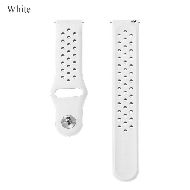 White BOORUI Amazfit Bip ремешок спортивный дышащий силикон 20 мм ремешок для Xiaomi Huami Amazfit Bip BIT Lite Youth Smart Watch - Цвет: White