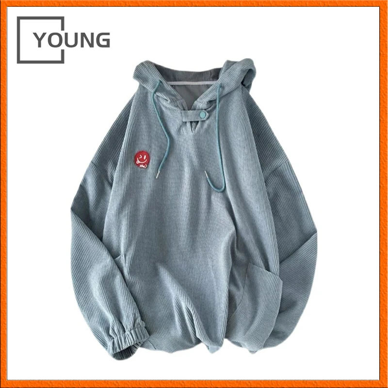 

Женская однотонная толстовка с капюшоном и длинным рукавом, свободного покроя