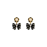 needle port style wave dot butterfly womens ins retro pearl french personality earrings stainless steel je