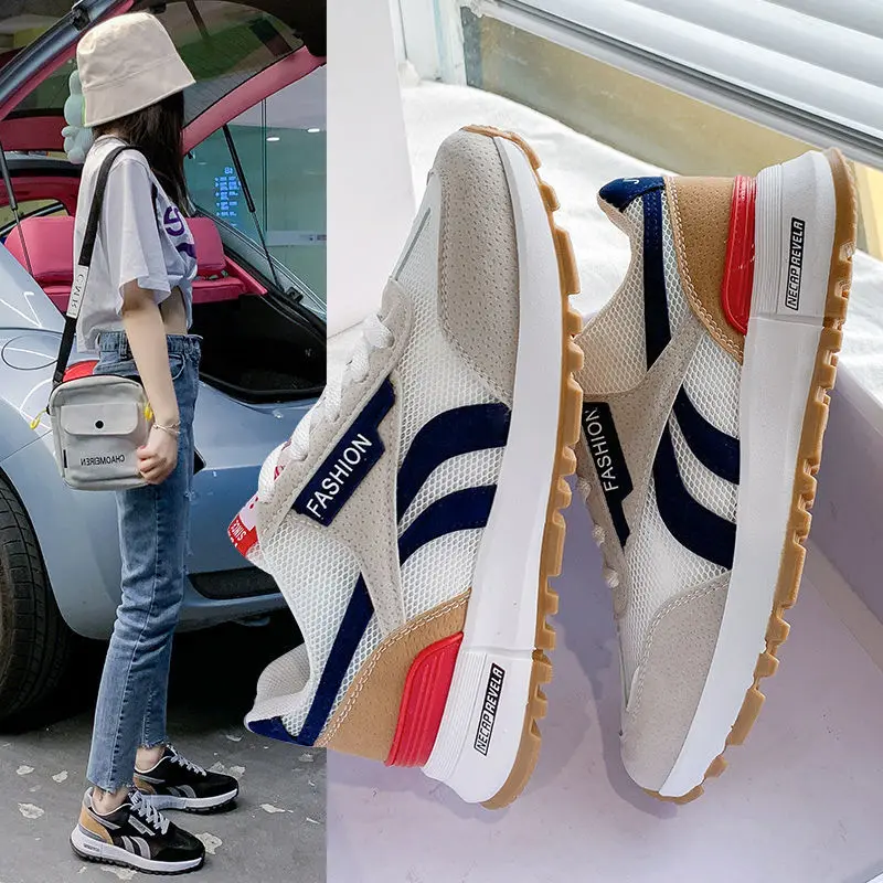 

New breathable white shoes summer running casual sports shoes 44 large size women's shoes fat feet wide fat vulcanized shoes