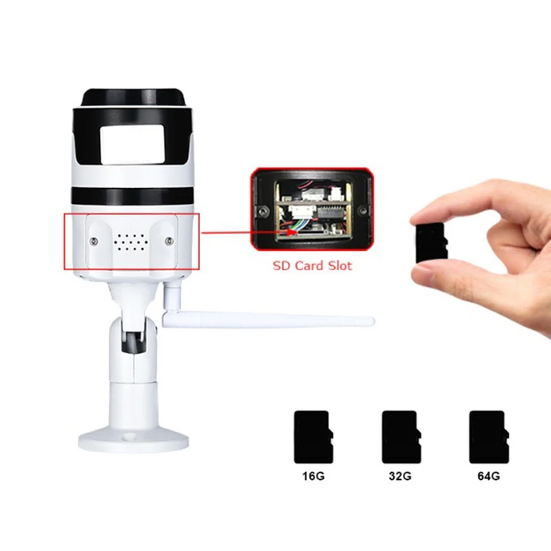 

DC12V 2A Wireless WiFi Monitoring Network Camera Waterproof Infrared Night Vision Camera HD Video 1080P (US Plug)