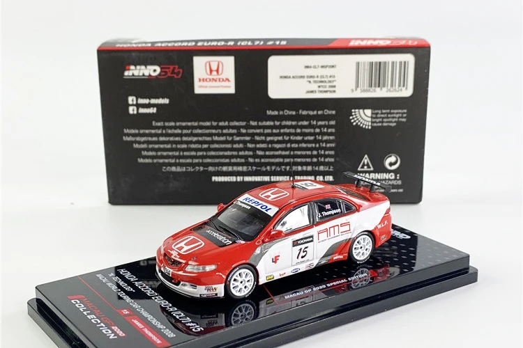 

Модель автомобиля INNO64 1:64 HONDA ACCORD Euro-R (CL7) #15 N.Technology