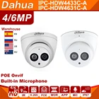 Сетевая камера Dahua IPC-HDW4433C-A, 4 МП, 6 МП, веб-камера powerby POE CCTV, встроенный микрофон IR, 30 м, 50 м, H.265