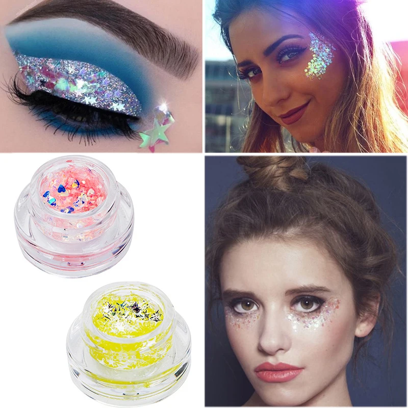 Блеск гелевый хайлайтер тени для век пигмент Русалочка лица волосы губы тату